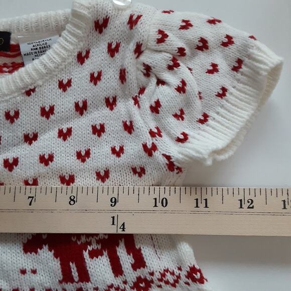 Girls 3T Reindeer Intarsia Cable Knit Sweater Dress with Beanie Hat Christmas - Picture 11 of 13